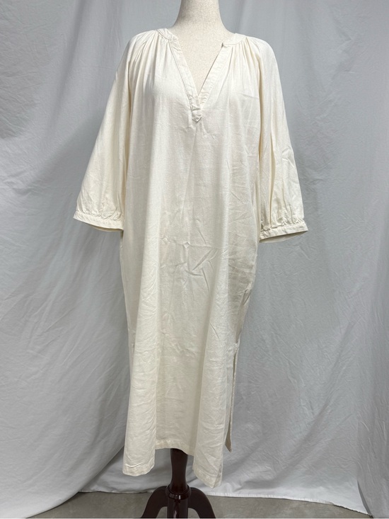 Old Navy Dresses & Skirts - Old Navy Cream Maxi Dress Linen Blend 3/4 Sleeve